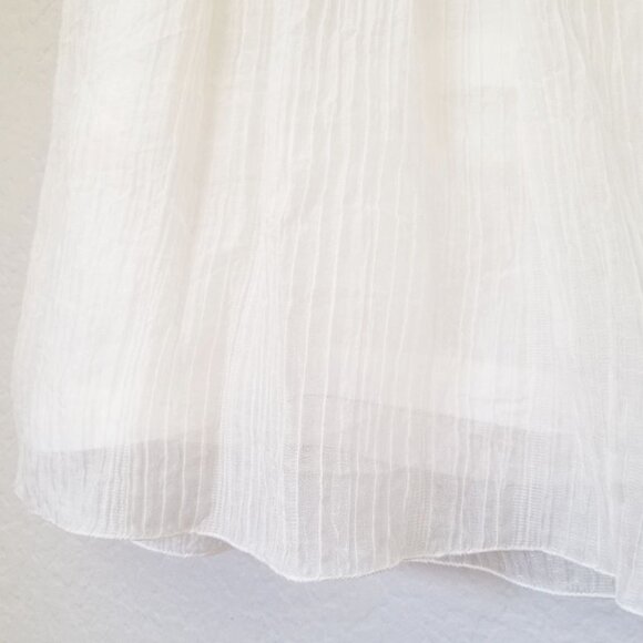 Leon Max Limited Edition Ivory White Pleated Beaded Shift Dress Silk Lined $248 - Picture 11 of 16